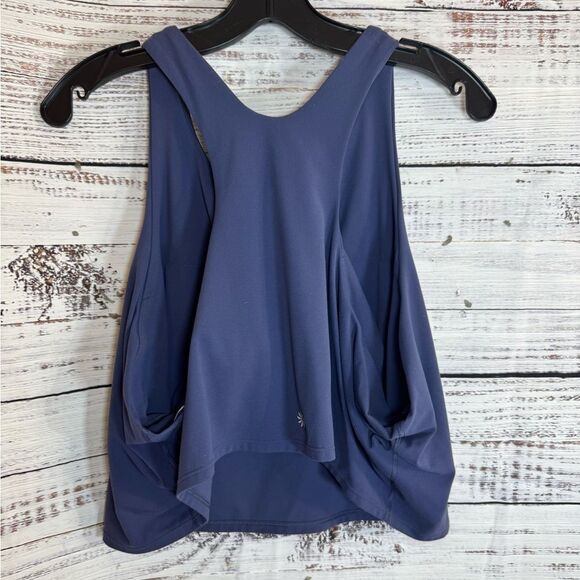 Athleta tank top Womens plus size 3X crop built in Bra D / DD conscious Purple - Picture 3 of 10